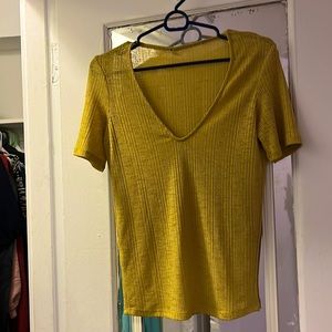 Semi sheer yellow top